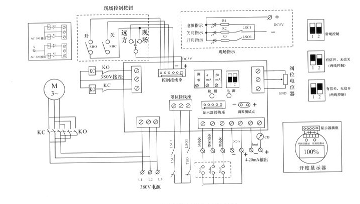 部分回轉(zhuǎn)閥門(mén)電動(dòng)裝置控制原理圖